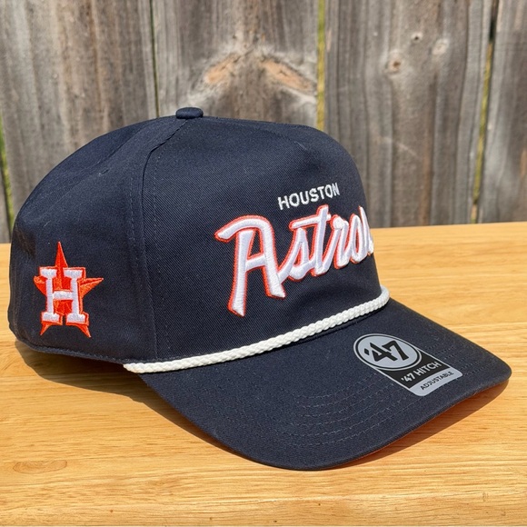 Houston Astros ’47 Hitch Snapback Hat Navy Rope Script Adjustable Brand New - Picture 2 of 9